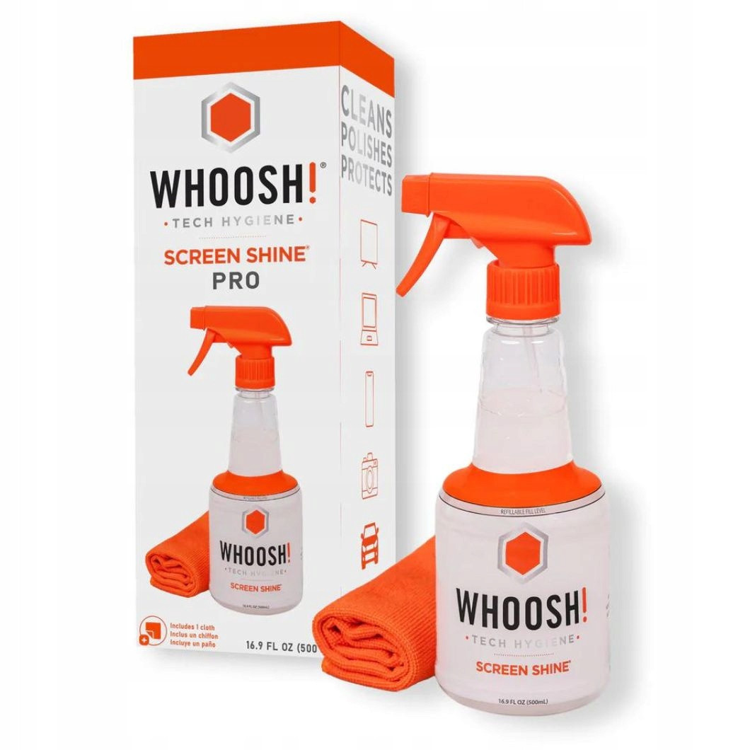 Whoosh 500ml čistící sprej na obrazovky utěrka z mikrovlákna 35x35cm