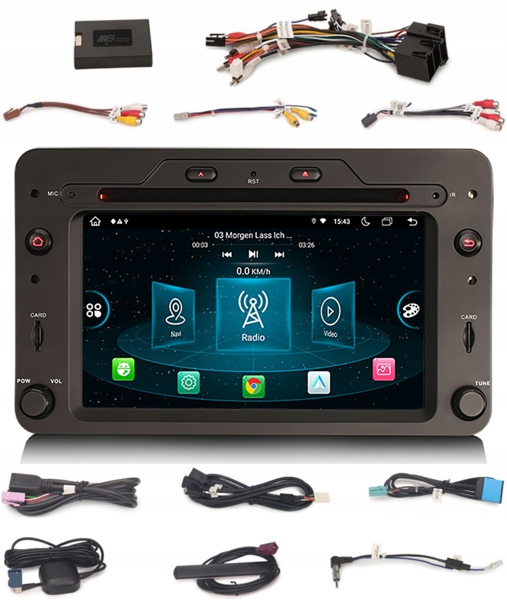 Rádio 2DIN Navigace Android Alfa Romeo 159 Brera 4/64 Gb Dsp Carplay Lte