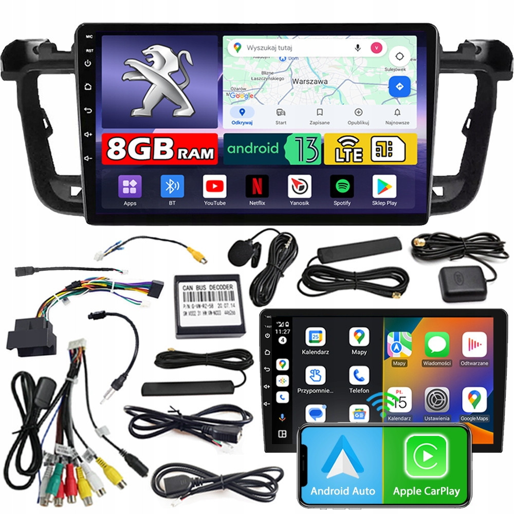 Ncs Autorádio ZQ9 Peugeot 508 2010-2018 Android Navigace 8GB Lte