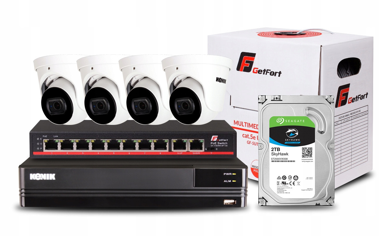 Monitorovací Sada Kenik Ip 8CH 4 Kamery 5MPX