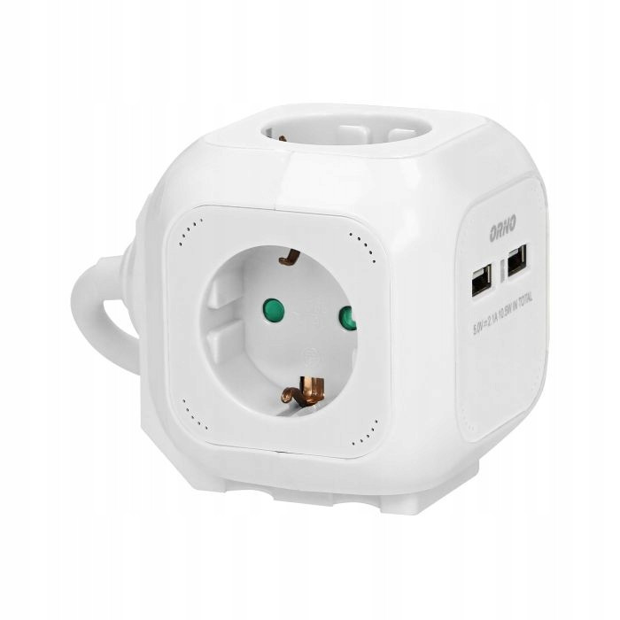 2 x Prodlužovací kabel Kostka Cube 4 Zásuvky Schuko 2 Usb Lišta 1,4m 3x1,5mm2