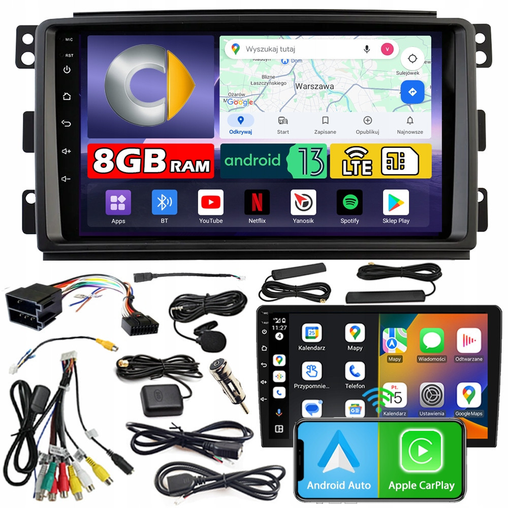 Ncs Autorádio ZQ9 Smart Fortwo 2005-2010 Android Navigace 8GB Lte