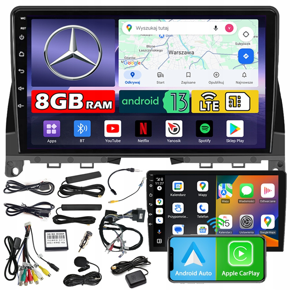 Ncs Autorádio ZQ9 Mercedes-benz W204 2007-2010 Android 8GB Lte