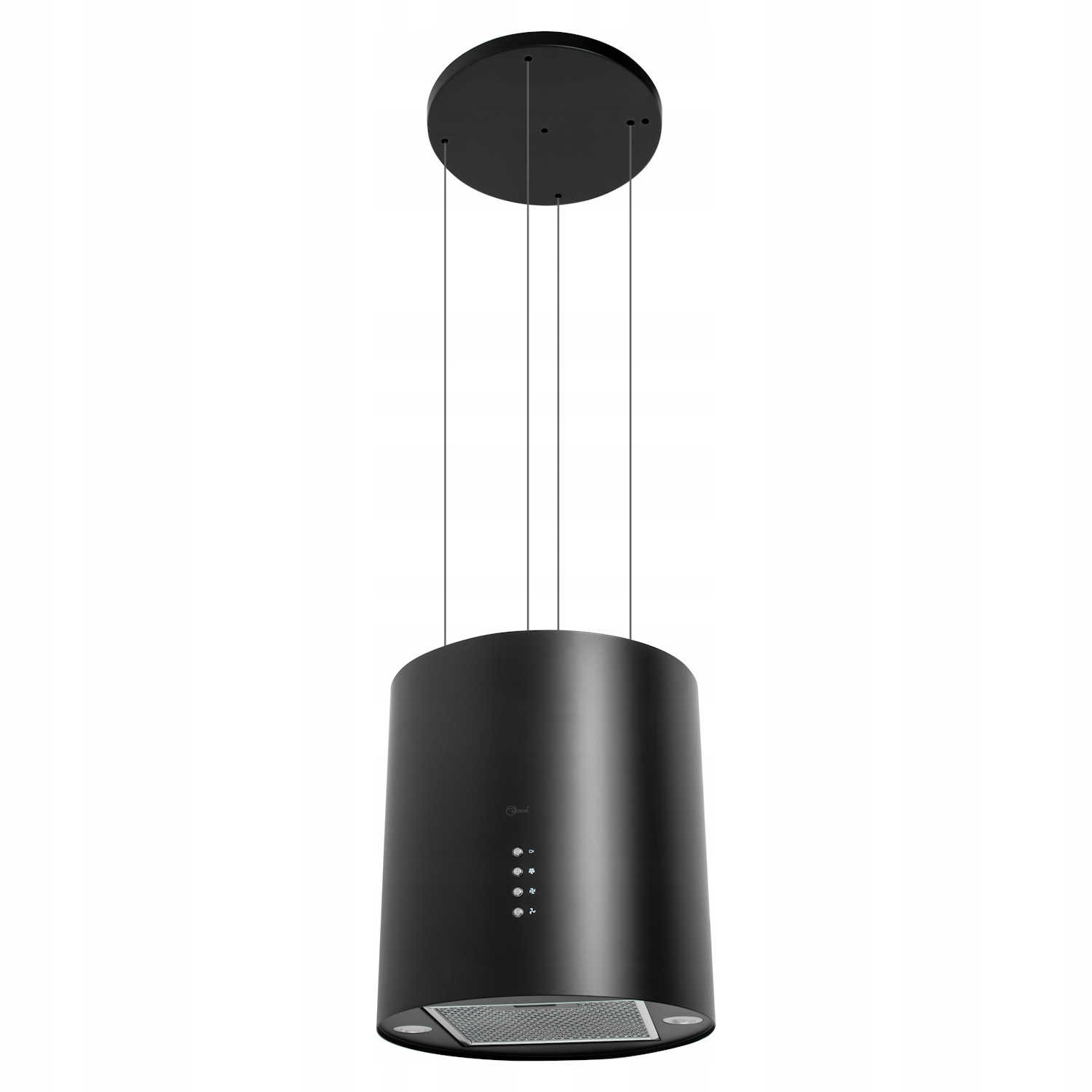 Odsavač par závěsný na lankách černý mat průměr 35cm