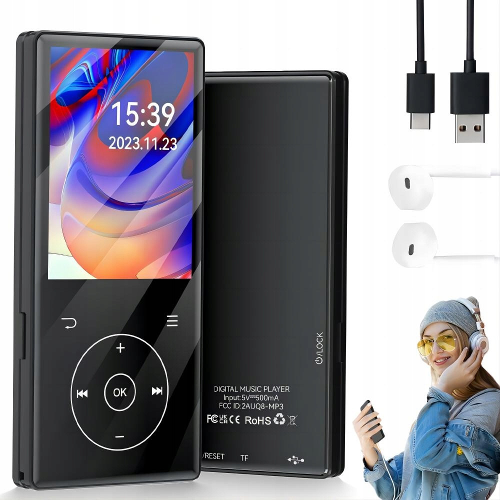 Bluetooth Hifi MP3 Přehrávač 32GB Čtečka Ebooků Černá