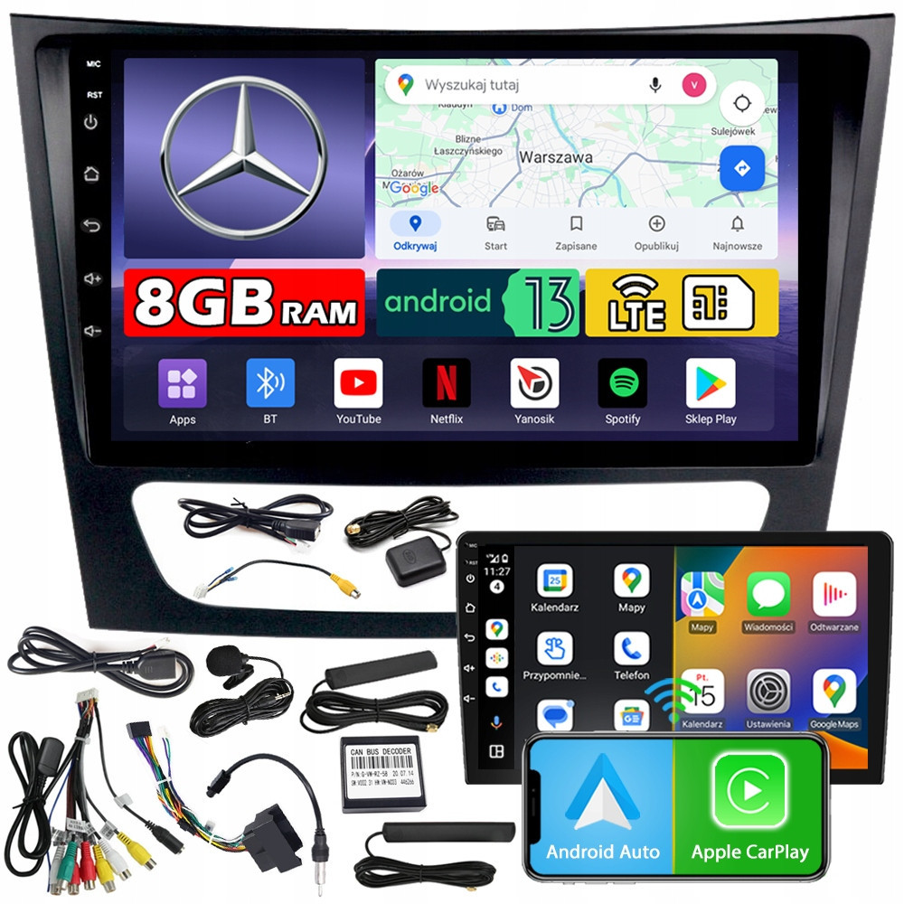 Ncs Autorádio ZQ9 Mercedes-benz W211 2002-2009 Android 8GB Lte