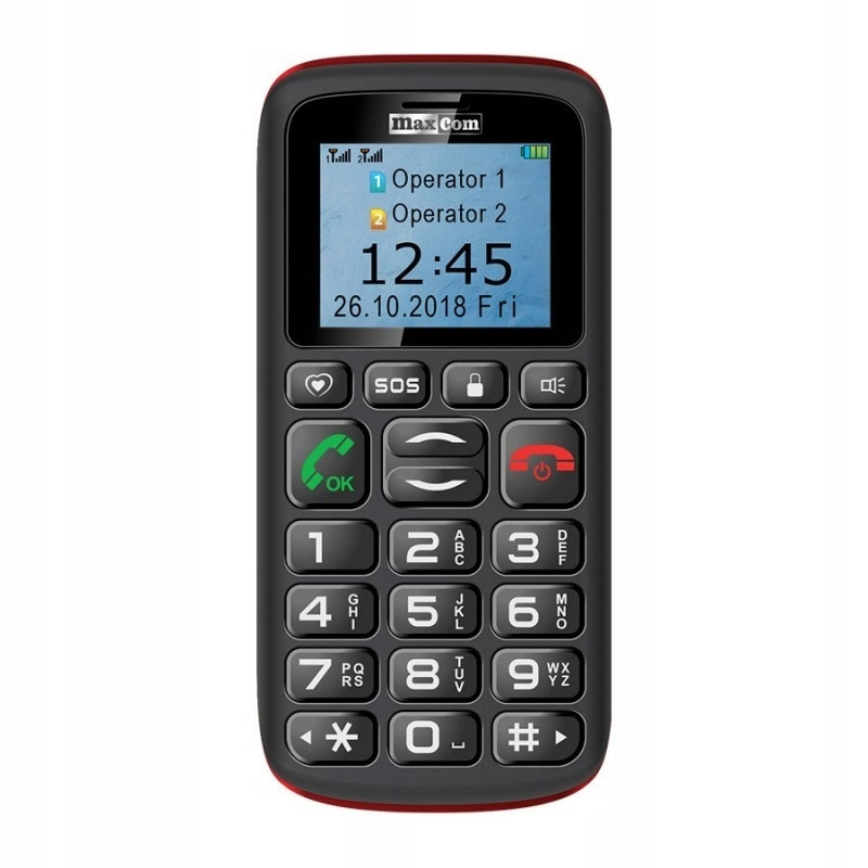 Telefon Maxcom MM 428 L Černo-červený