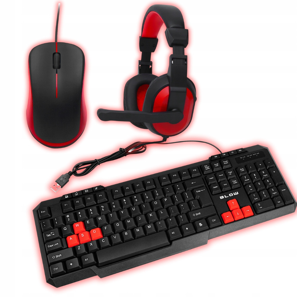 Herní Set E-sport 3v1 pro hráče Klávesnice Myš Sluchátka