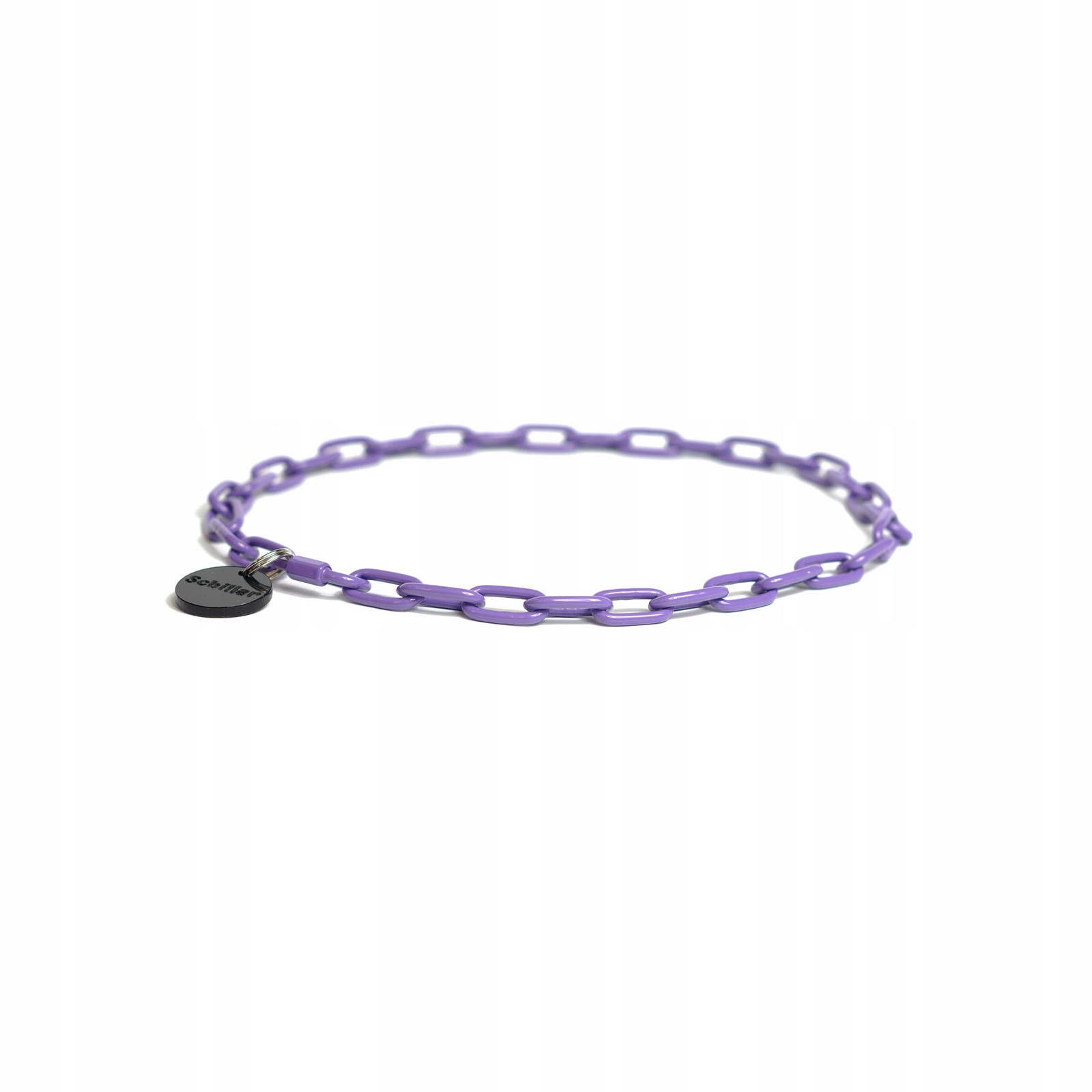 Obojek pro psa řetízkový řetízek lakovaný fialový nerez 3mm