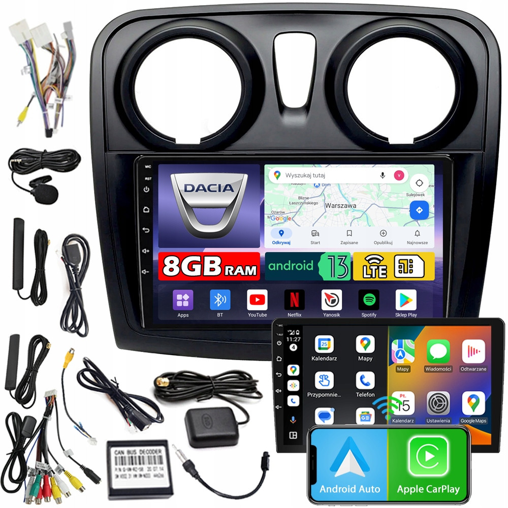 Ncs Autorádio ZQ9 Dacia Sandero Logan II 2012-2020 Android 8GB Lte