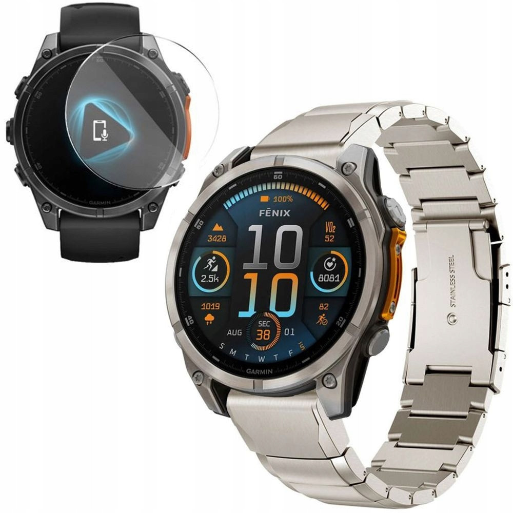 Náramek Ocelový řemínek 26mm Titanium pro Garmin Fenix 8 51mm /7X/6X Pro/5X