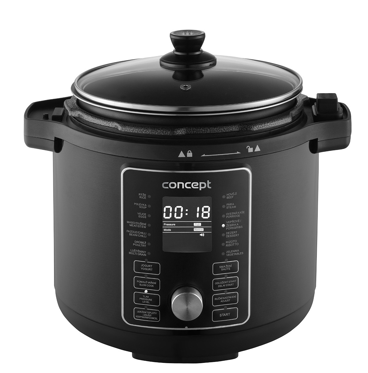 Multifunkční tlakový hrnec Concept s Air Fry poklicí Cookery CK8000
