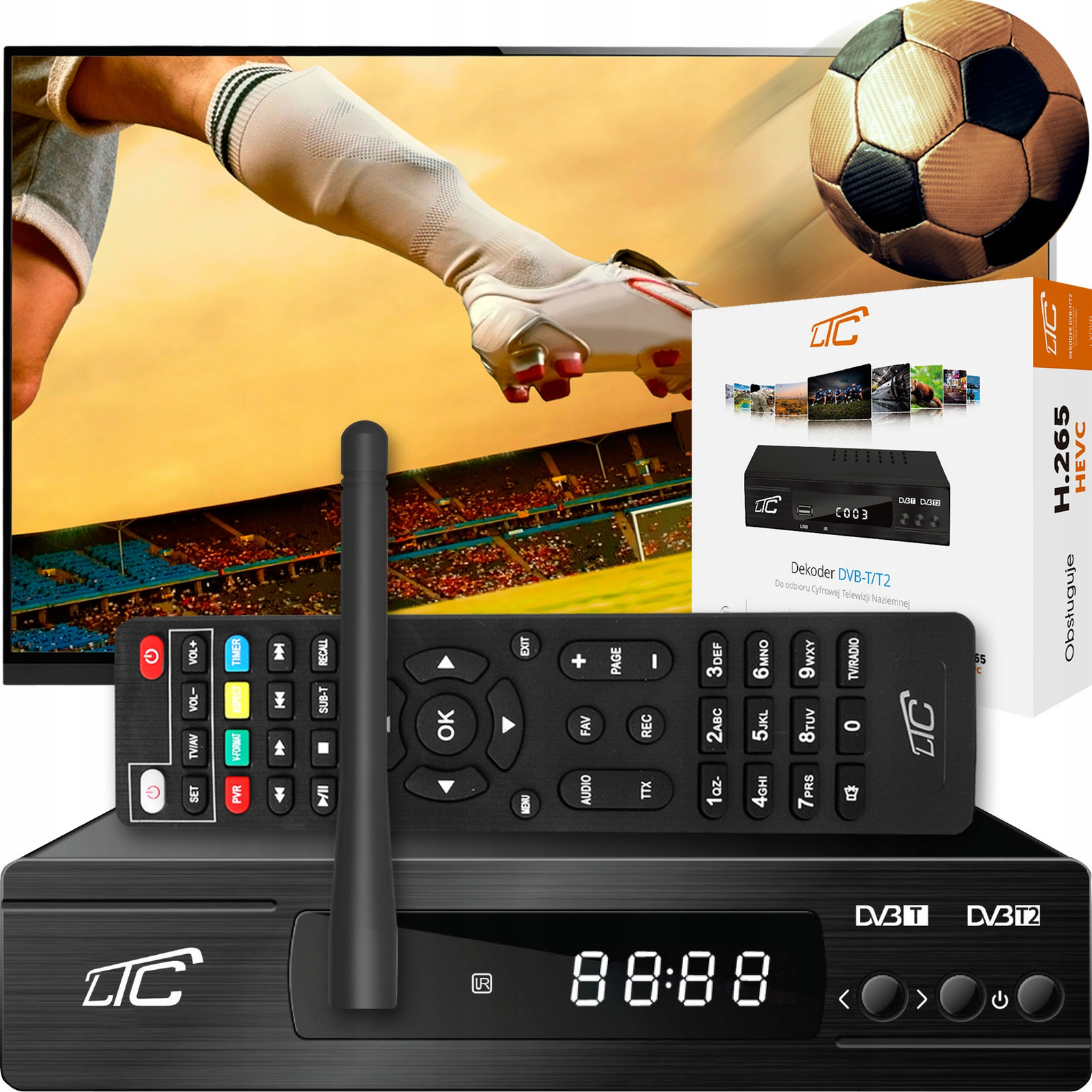 Dekodér Pozemní Tv Tuner Hd DVB-T2 a Dvb-c H.265 Hevc Usb WiFi Youtube