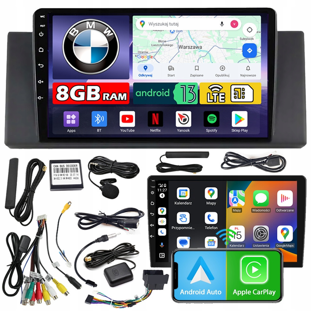 Ncs Autorádio ZQ9 Bmw X5 E53 2000-2005 Android Navigace 8GB Lte