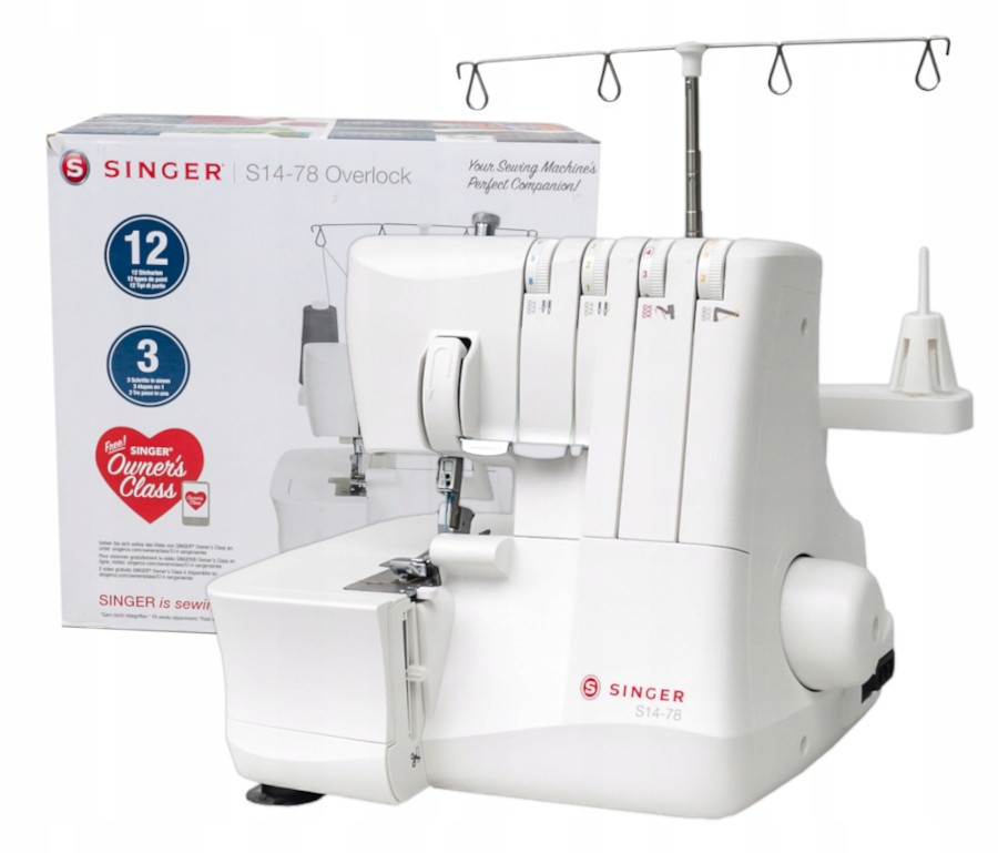 Owerlok overlock 4 nitný s rolováním Singer 12 stehů merežka