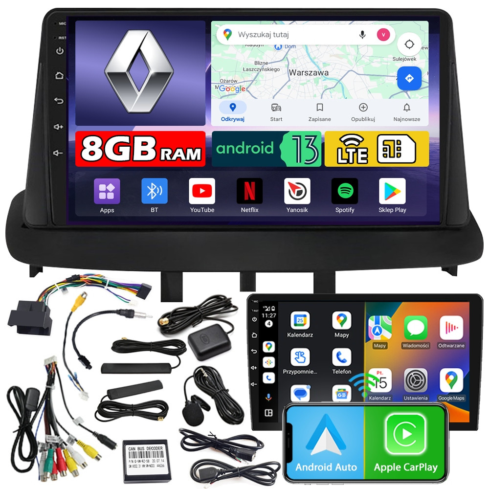 Ncs Autorádio ZQ9 Renault Megane 3 III 2008-2014 Android 8GB Lte