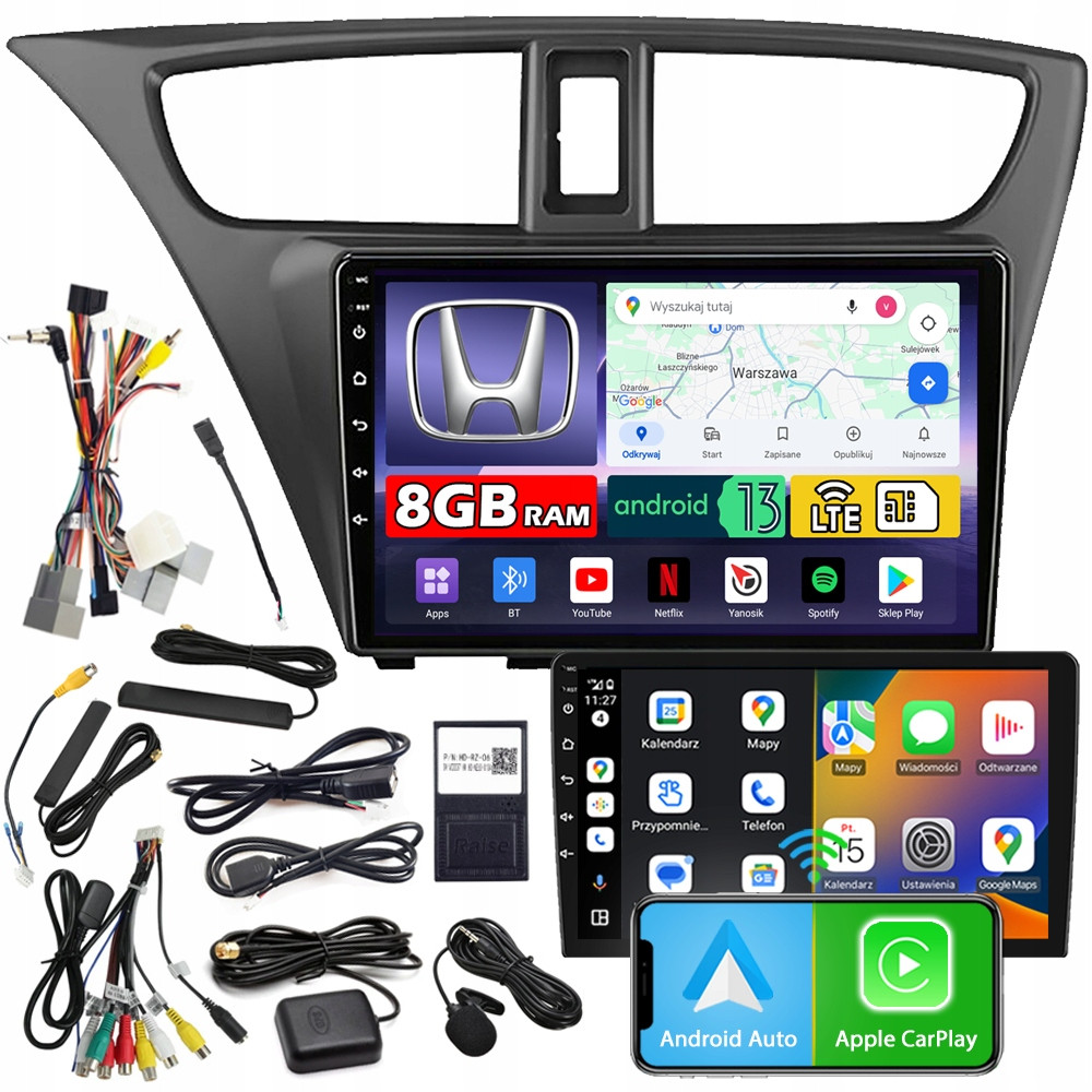 Ncs Autorádio ZQ9 Honda CIVIC 9 2012-2017 Android Navigace 8GB Lte