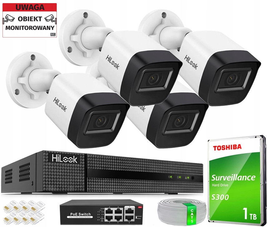 Ip Monitorovací Sada 4MPx Poe Venkovní IR20m 4 Kamery IPCAM-B4-P