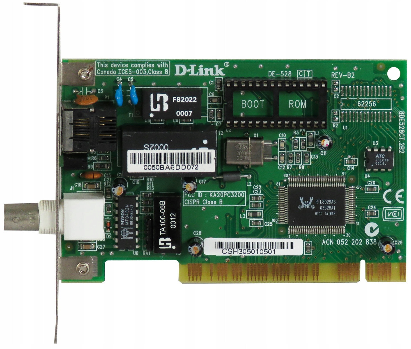 D-link 8DE528CT.1B2 Ethernet Card Pci