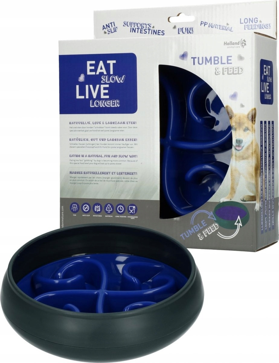 Eat Slow Live Longer Tumble Feeder zpomalovací miska šedá