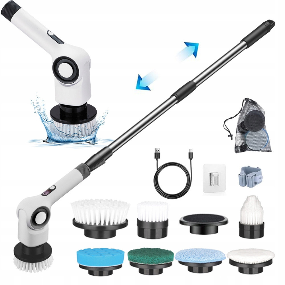 Rotační Mop Elektrický Čisticí Kartáč Se 7 Výměnnými Hlavicemi