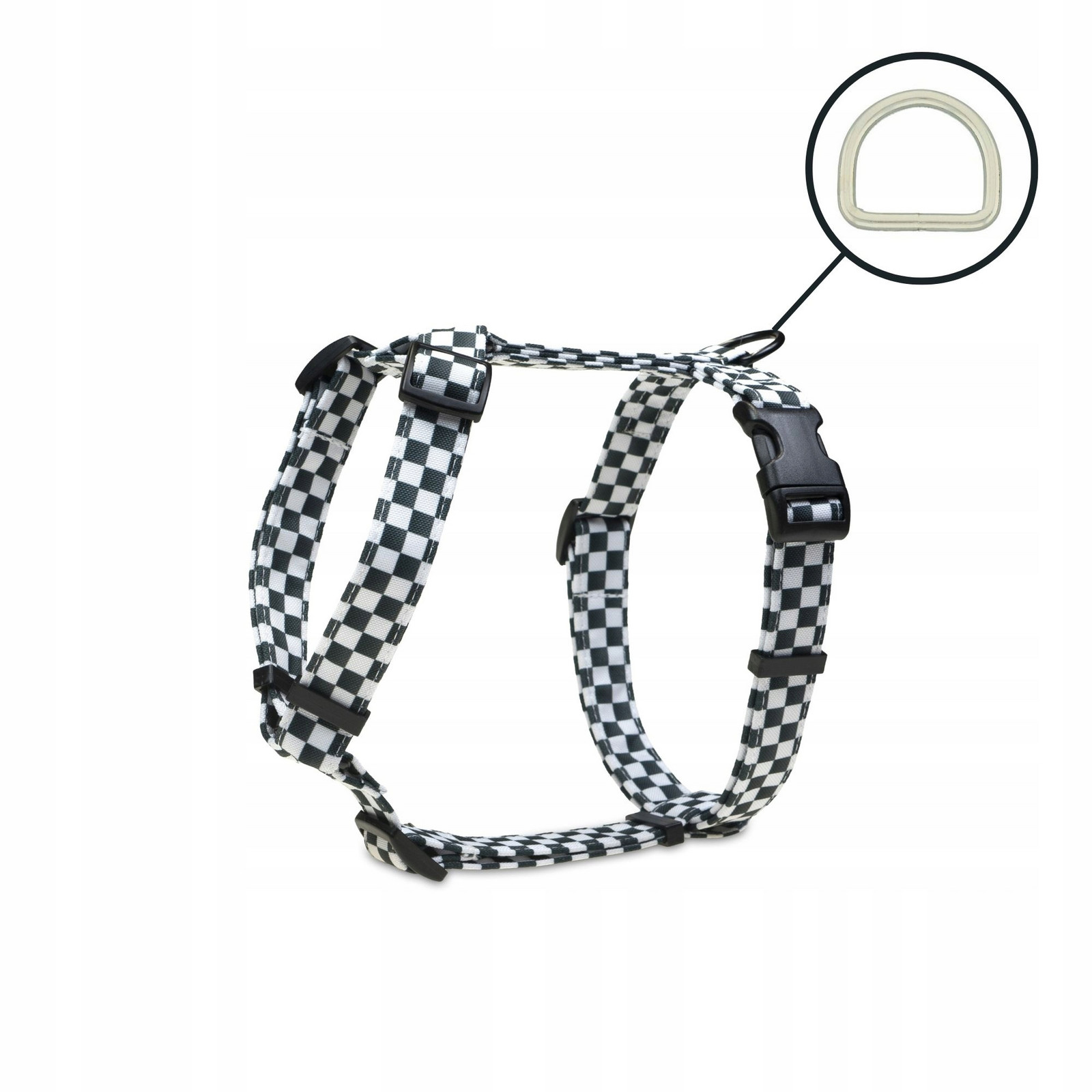 Postroj guard vycházkový pro malého psa barevné vzory šachovnice černá Xs