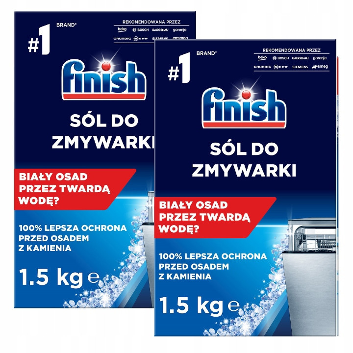 3kg Sůl do myčky ochranná hrubozrnná na usazeniny skvrny Finish 2x1,5 kg