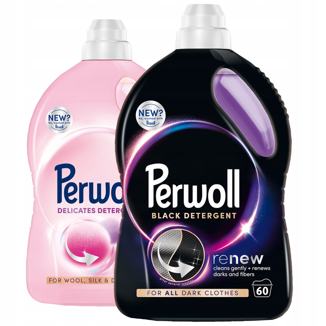 Perwoll Renew Black Delicate Wool Tekutý prací prostředek Mix 2x3l 120 praní