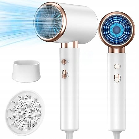 Bizcasa Vysoušeč vlasů 2400W, Iontový, 3 Teploty, Difuzér, Bílá