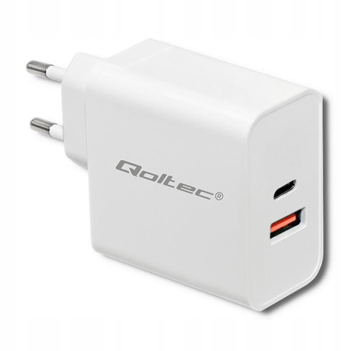 Nabíječka do sítě Qoltec 63W 5-20V 1.5-3A Usb typ C Pd Usb Qc 3.0