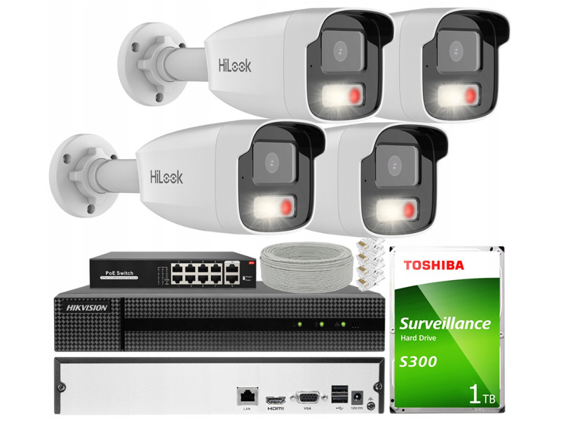 Tubulární Ip kamera Hikvision Ip 4Kam IPCAM-B2-50DL HybridLight Registr 8ch