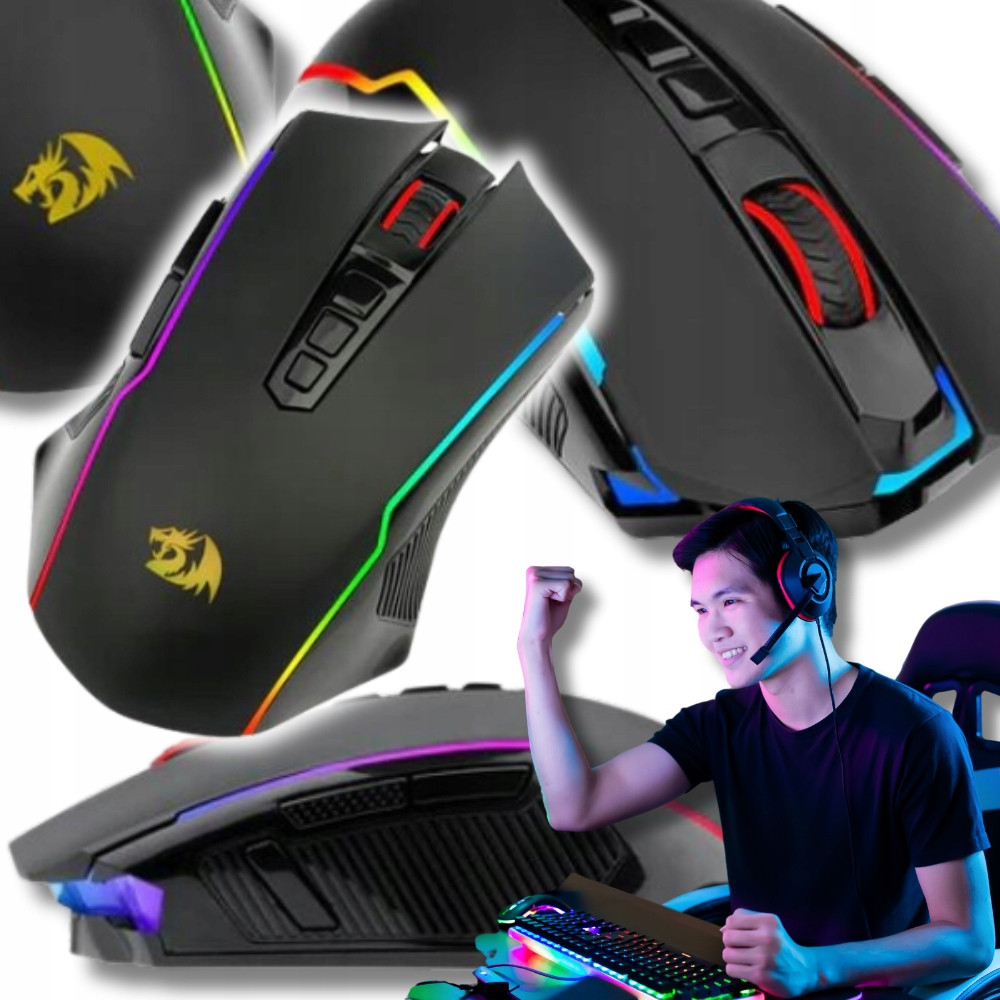 Přesná Herní Myš bezpřevodová optická 10000dpi Redragon Rgb