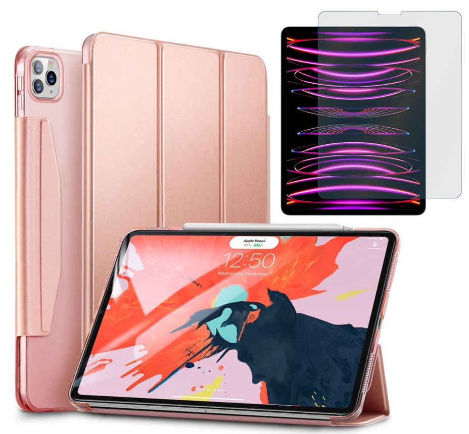 Pouzdro pro Apple iPad Pro 12.9 2020 2018 Case Esr Yippee růžové A Sklo