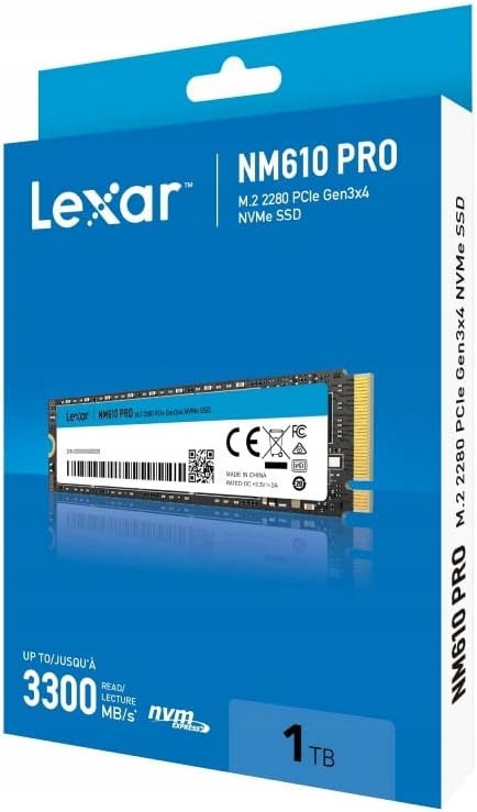 Ssd Disk Lexar NM610 Pro Nvme Ssd M.2 2280 Pcle Gen 3X4 3300MB/S 1TB