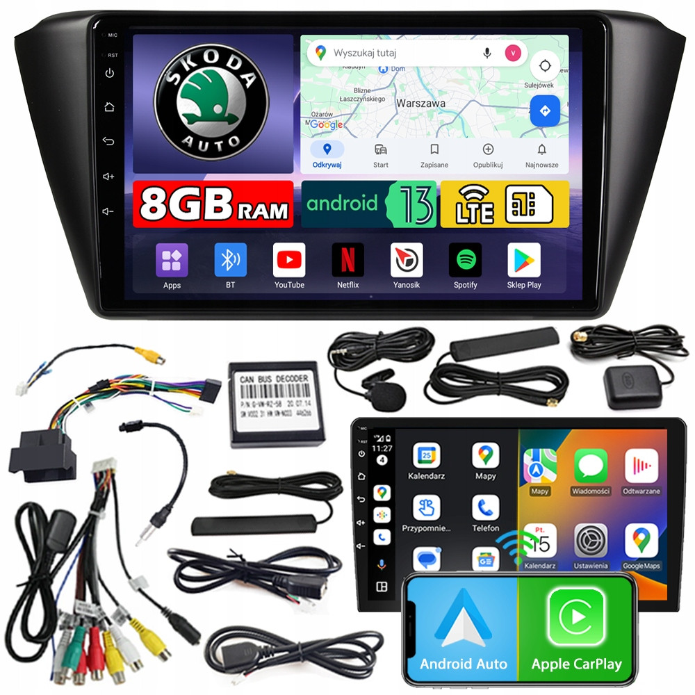 Ncs Autorádio ZQ9 Skoda Fabia 3 III 2014-2021 Android 8GB Lte