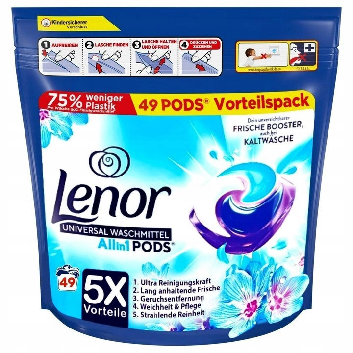 Lenor kapsle na praní allin1 Aprilfrisch Univerzální 5×vorteile 49ks