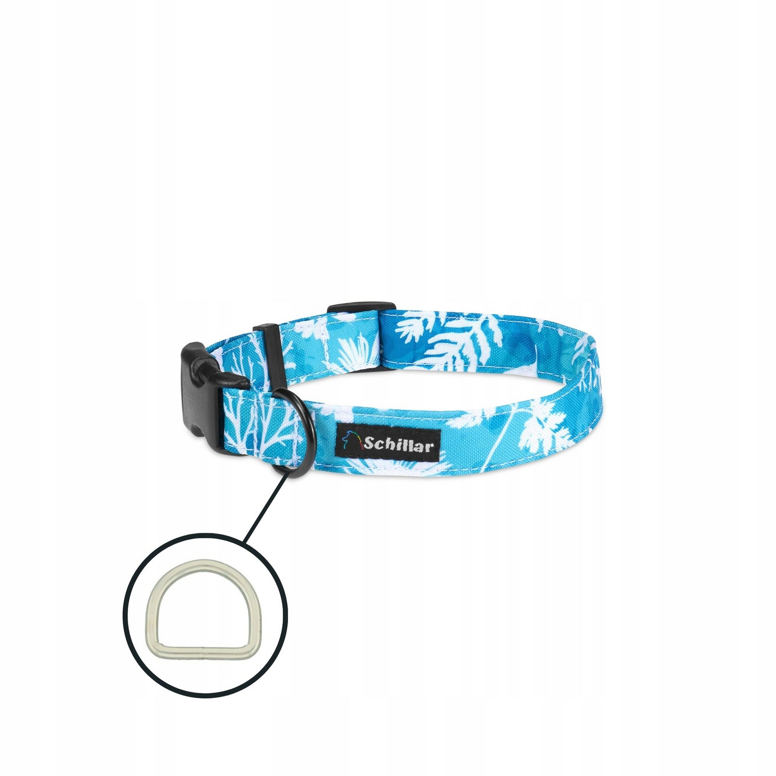 Obojek na přezku pro velkého psa barevné mátové rostliny L XL 40-60cm