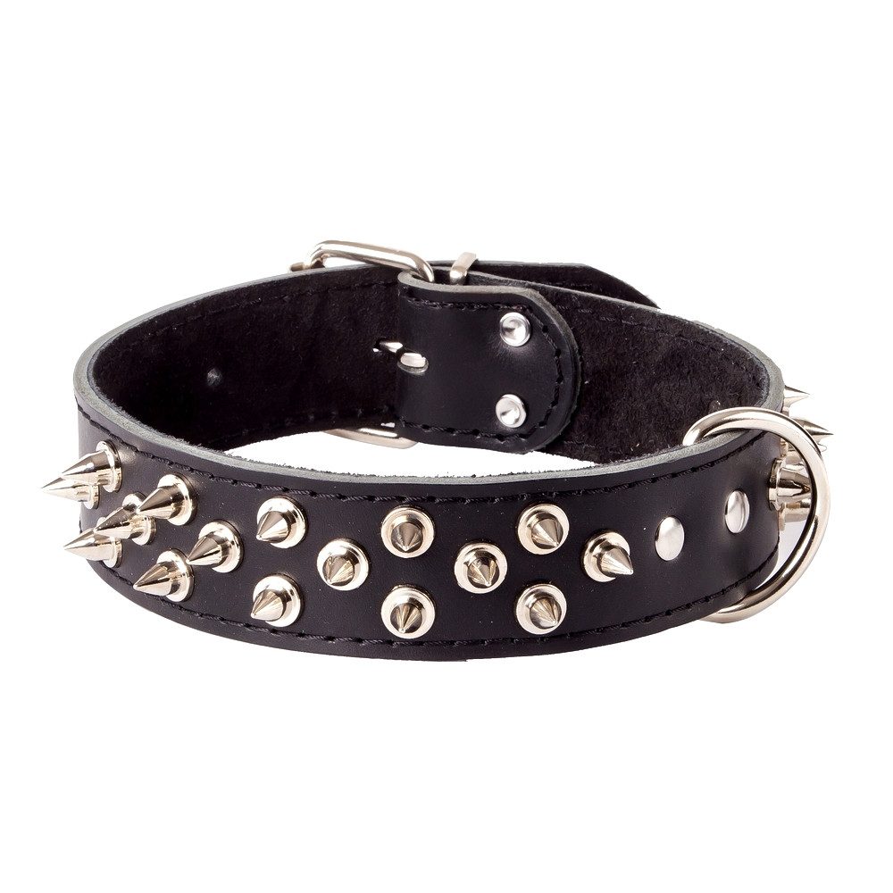 Dingo Kožený obojek s hroty pro psa 3,0x55 cm