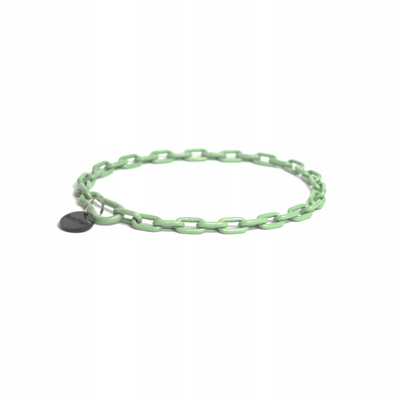 Obojek pro psa řetízkový řetízek lakovaný olivový nerez 4mm