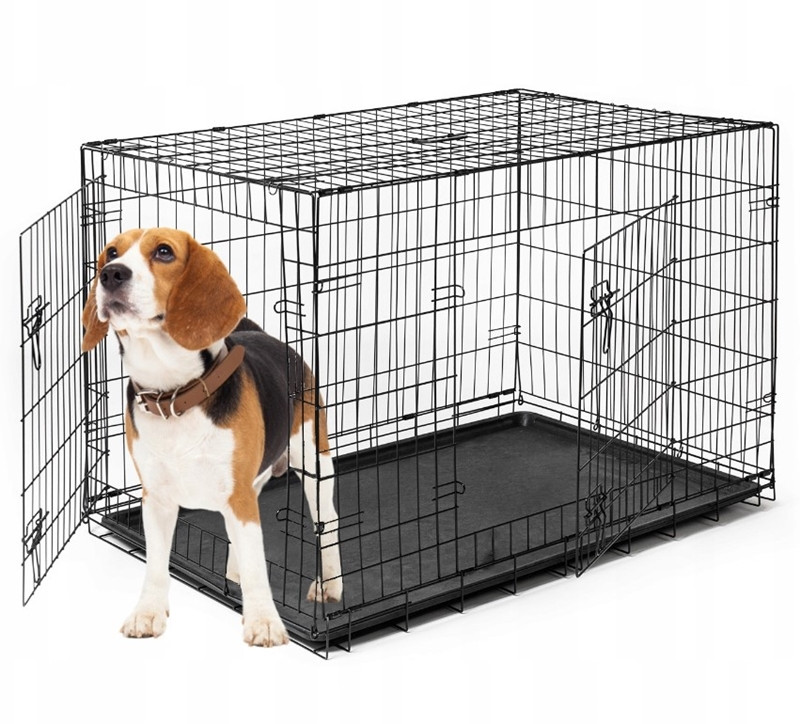 Kovová klec Kennel Přepravka Kotec pro psa kočku L 75x53x60 cm