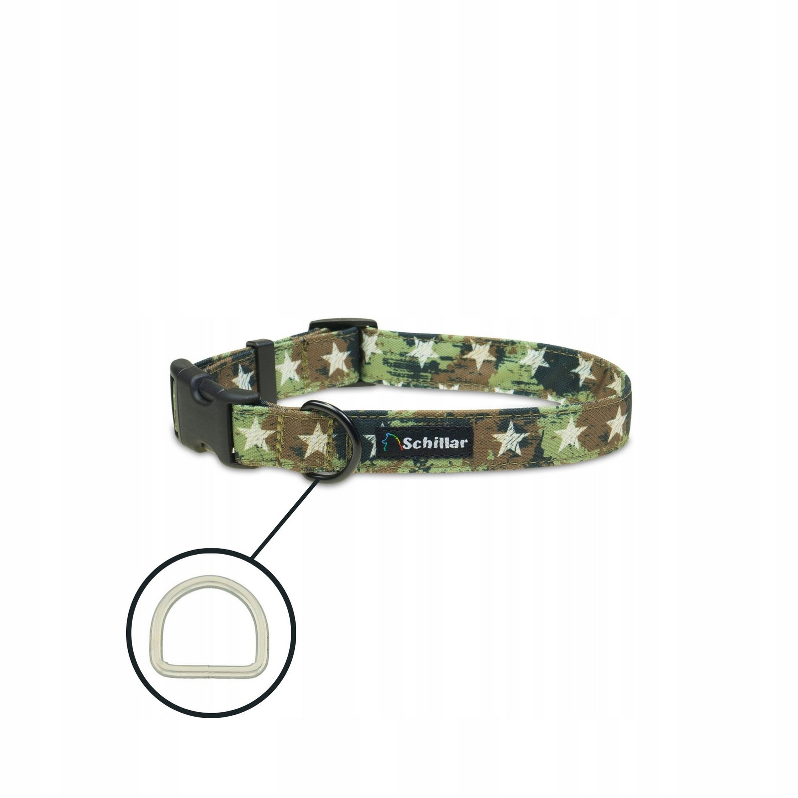 Obojek na přezku pro velkého psa barevný military star maskáčový L XL 40-60cm