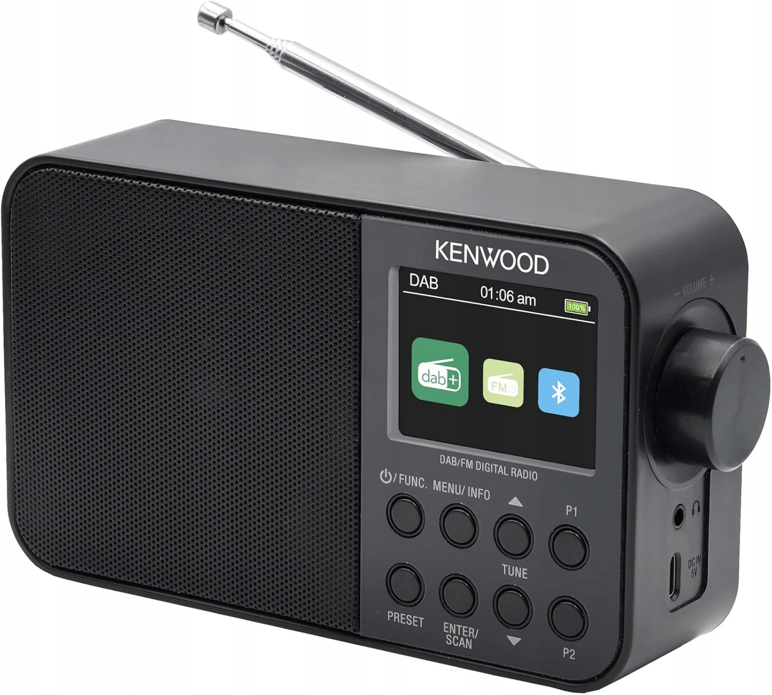 Síťové a bateriové rádio Dab+, Fm Kenwood Bluetooth SS219