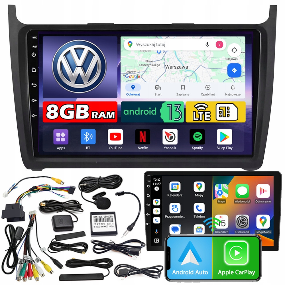 Ncs Autorádio ZQ9 Volkswagen Polo 5 V 2009-2017 Android 8GB Lte