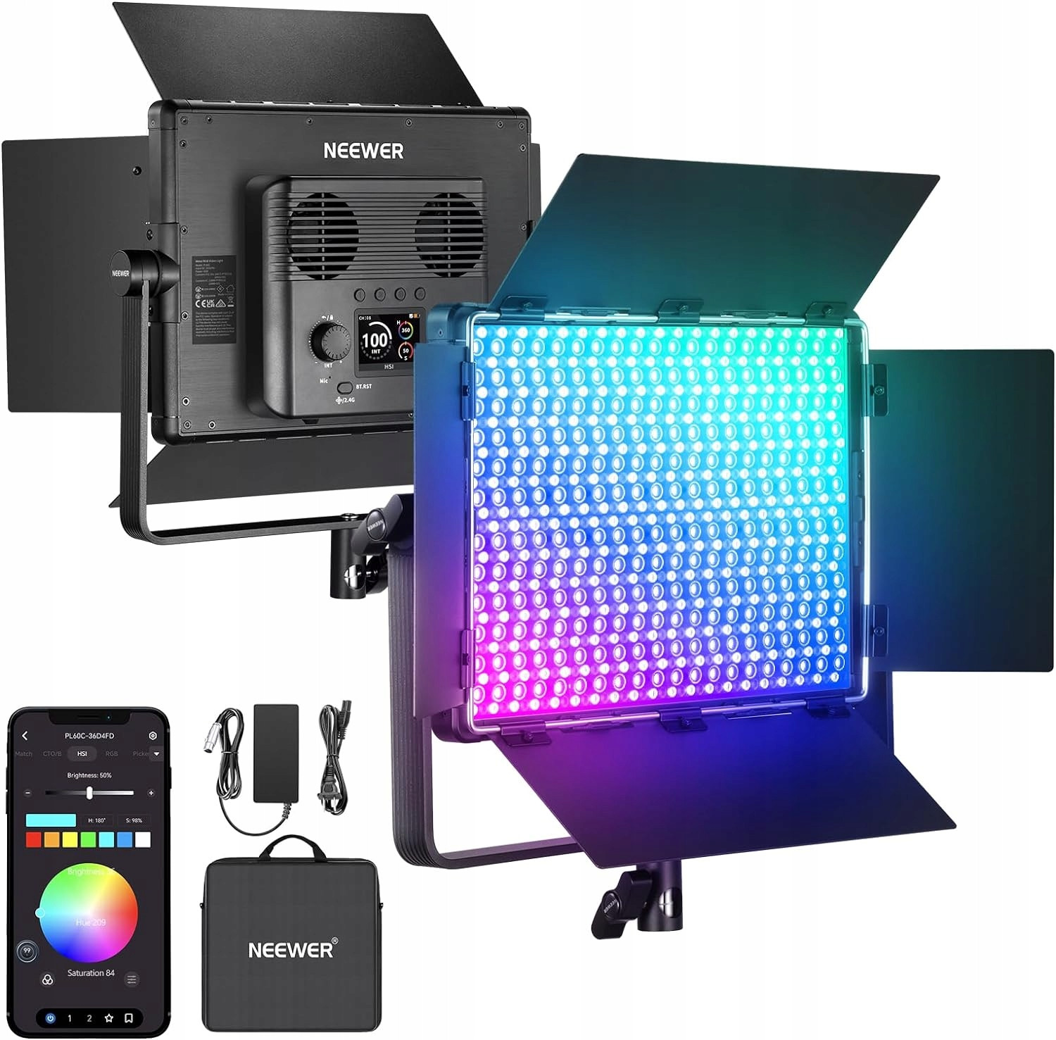 Fotografická Lampa Neewer PL60C Nepřetržité Osvětlení Video Rgb Nastavitelné