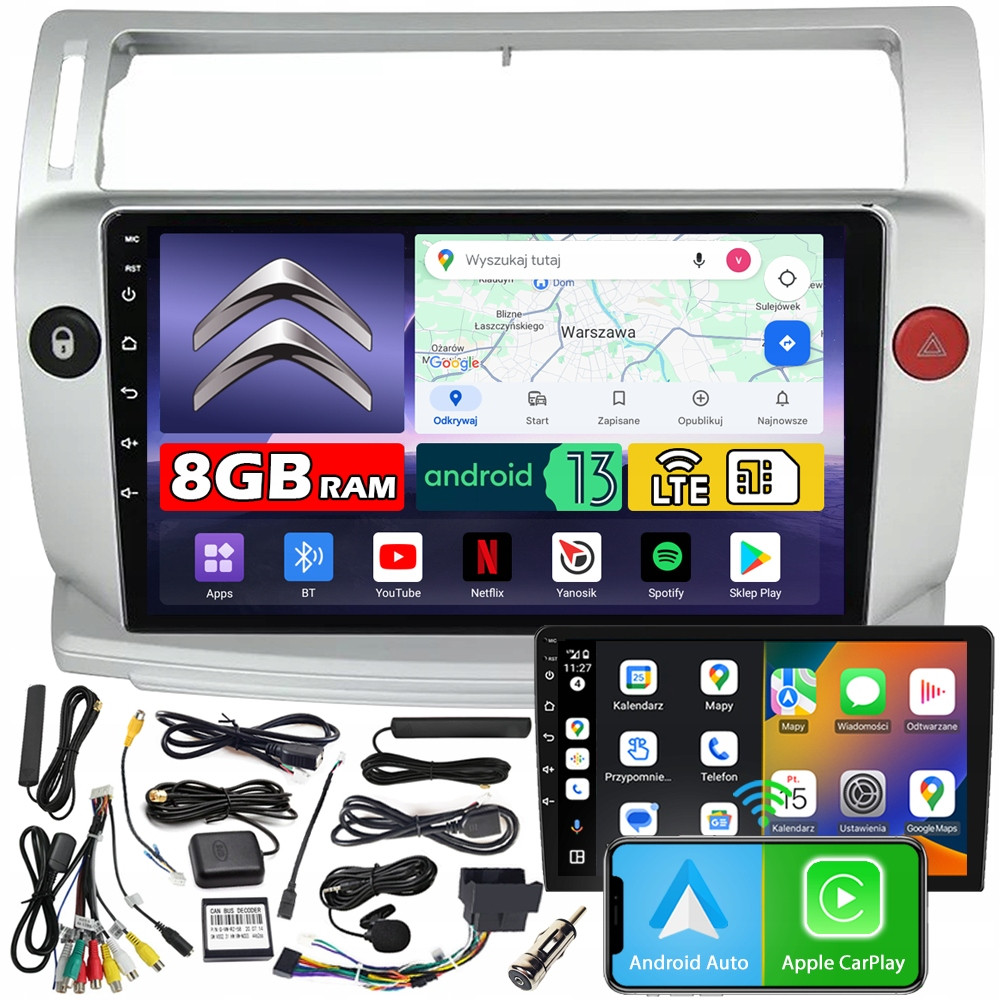 Ncs Autorádio ZQ9 Citroen C4 2004-2010 Android Navigace 8GB Lte