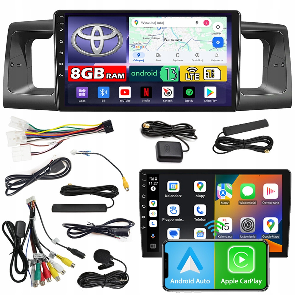 Ncs Autorádio ZQ9 Toyota Corolla E12 2001-2007 Android 8GB Lte