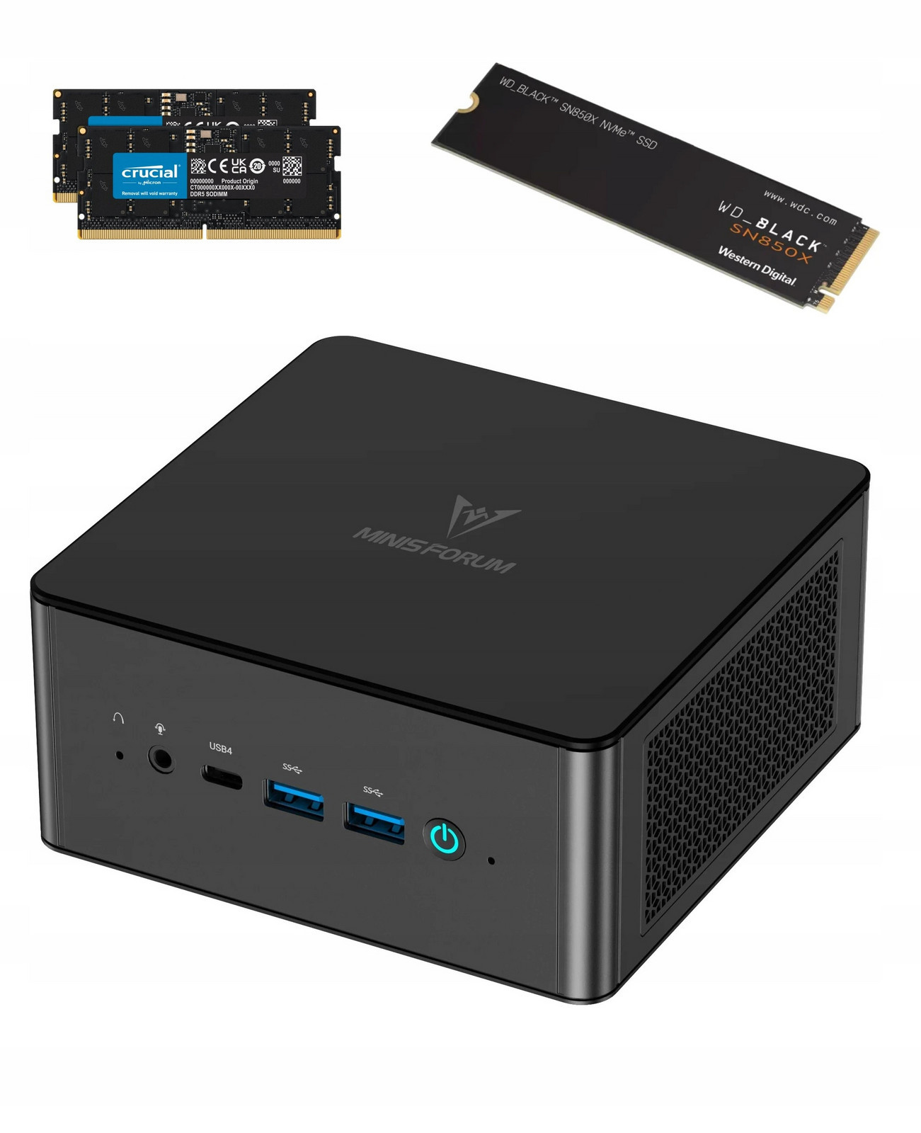 Mini počítač Pc Ryzen 9 8945HS, Radeon 780M, 32GB DDR5 1TB Wd SN850X M.2