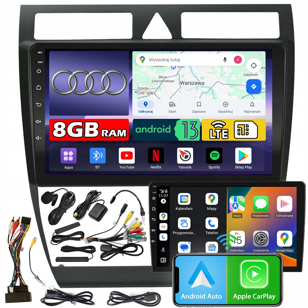 Ncs Autorádio ZQ9 Audi A6 C5 1997-2004 Android Navigace 8GB Lte