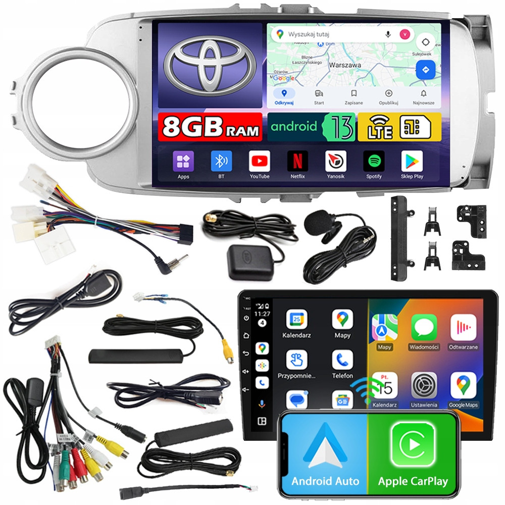 Ncs Autorádio ZQ9 Toyota Yaris 3 2011-2020 Silver Android 8GB Lte