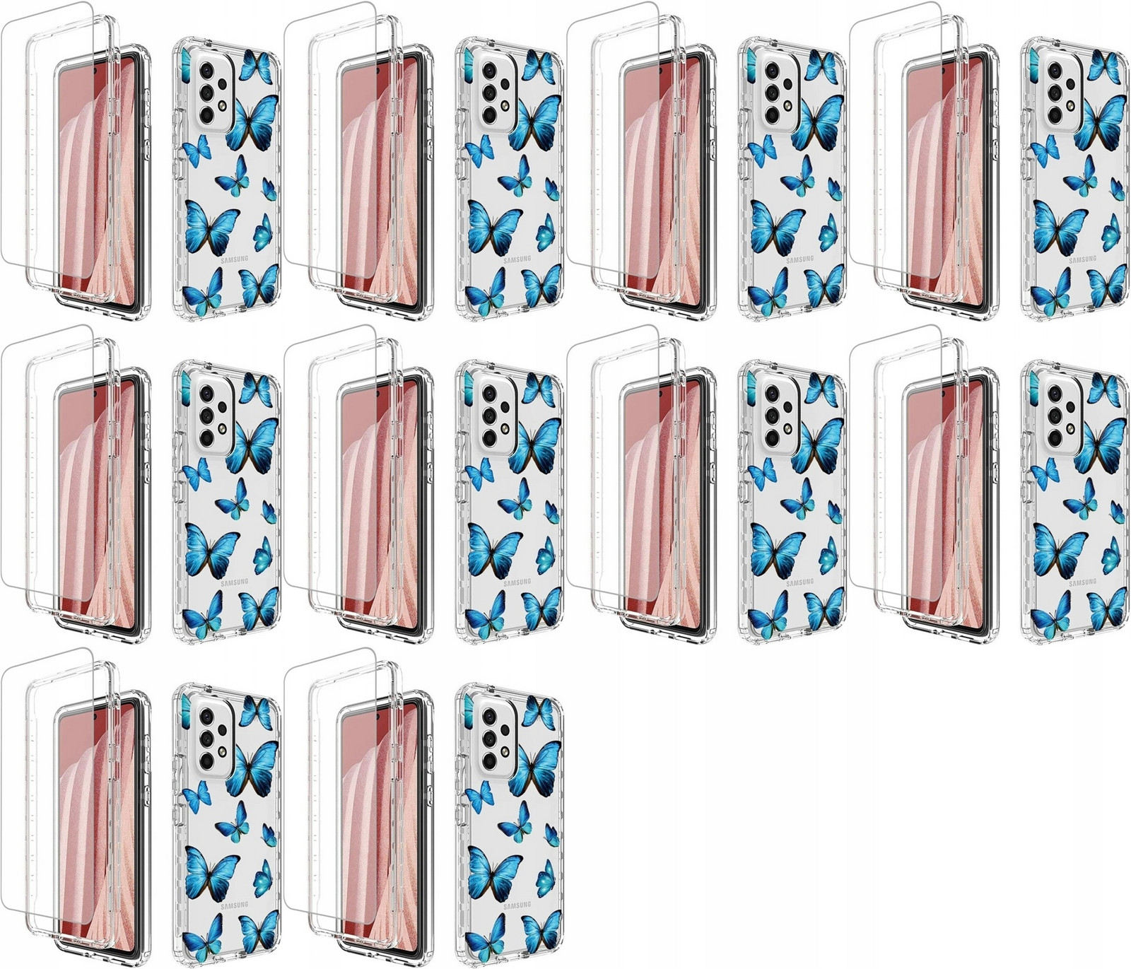 10x Pouzdro Průhledné Samsung Galaxy A73 5G Bezbarvá Zadní Kryt Motýli